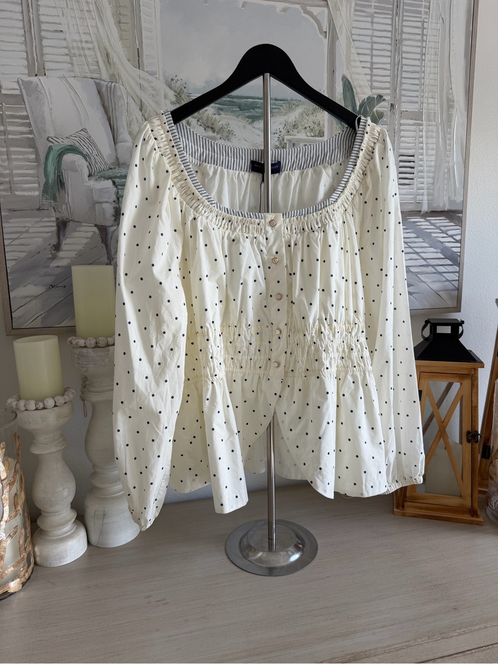 Skies Are Blue LS Square Neck Top